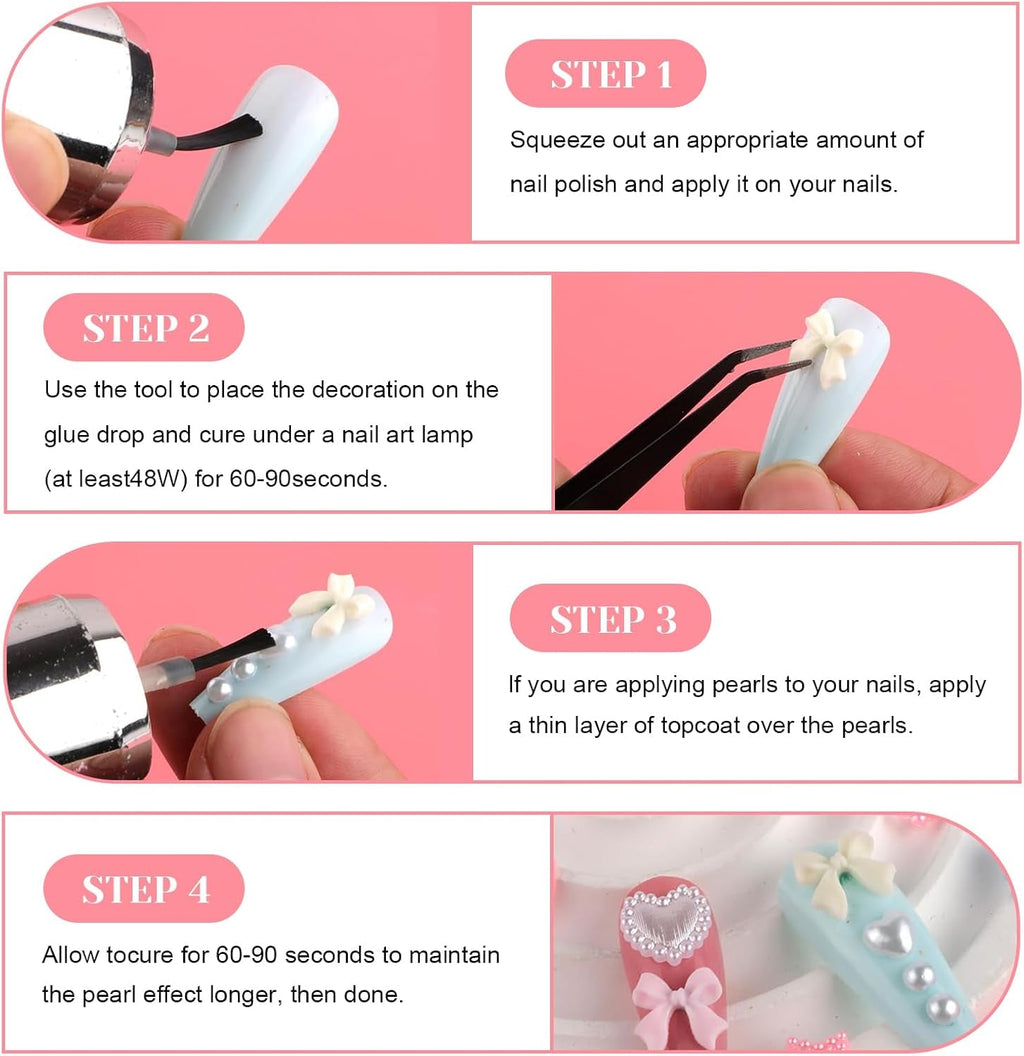 500 Pcs 3D Nägel Charm Schleifen Charms Nägel Nail Art Charms Schleife Nagel Charms Nägel Nail Art Schleifen Nageldekorationen Mit Aufnahmewerkzeug Für Frauen Und Mädchen Nagel-Diy-Zubehör