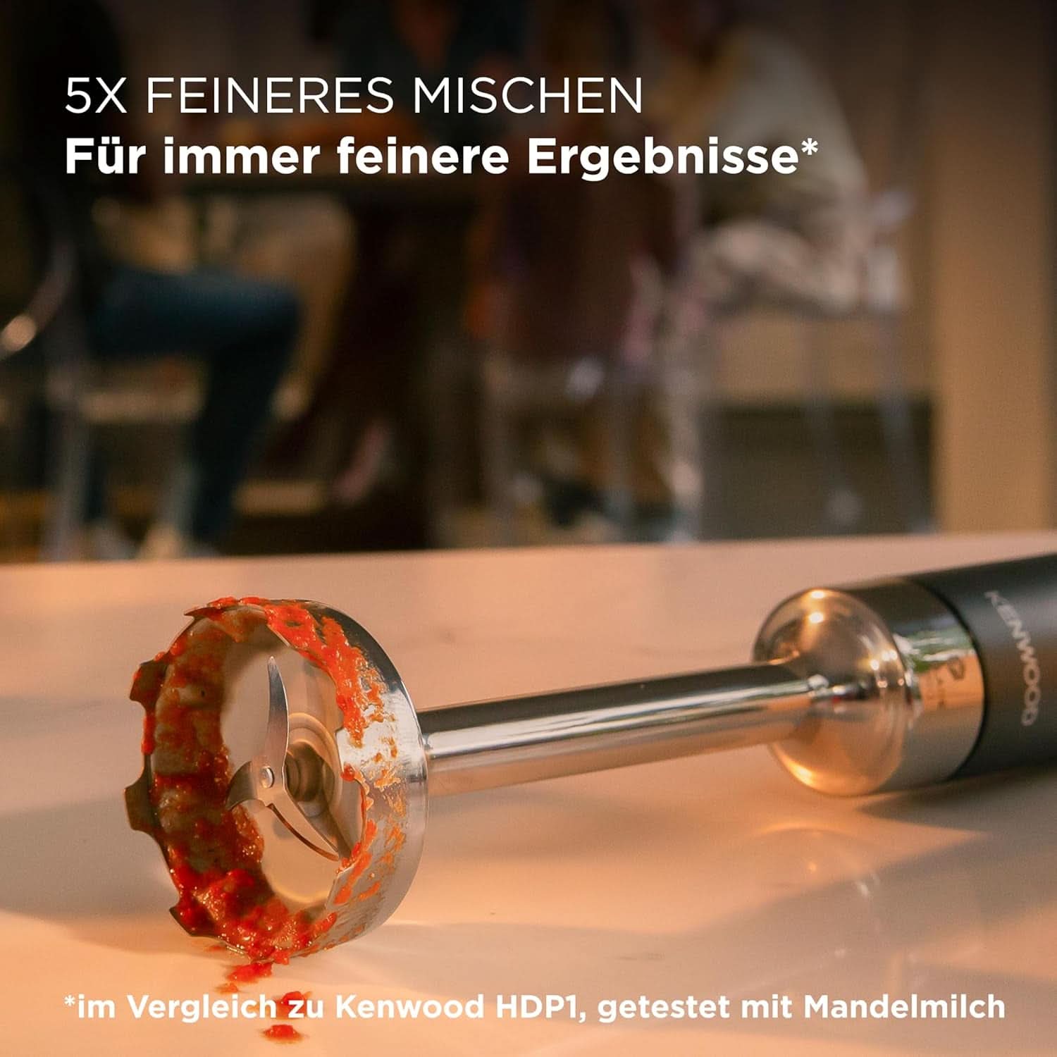 Kenwood Triblade XL Pro Stabmixer HBM80.322BK, 1200W, Variable Speeds, Edelstahl(Pürierfuß), Schneebesen, Emulgieraufsatz, 500Ml Zerkleiner, 700 & 250Ml Becher, Spülmaschinenfeste Teile Bucatarie Naty Shop