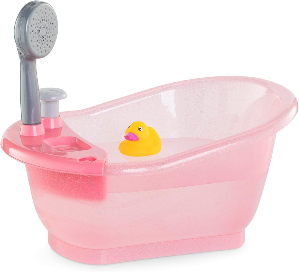 Corolle 9000141660 - Cadă de baie Mon Grand Poupon, cu funcție de pompă și rățușcă de cauciuc pentru toate păpușile de 30-36 cm, 32,5 cm, de la 3 ani
