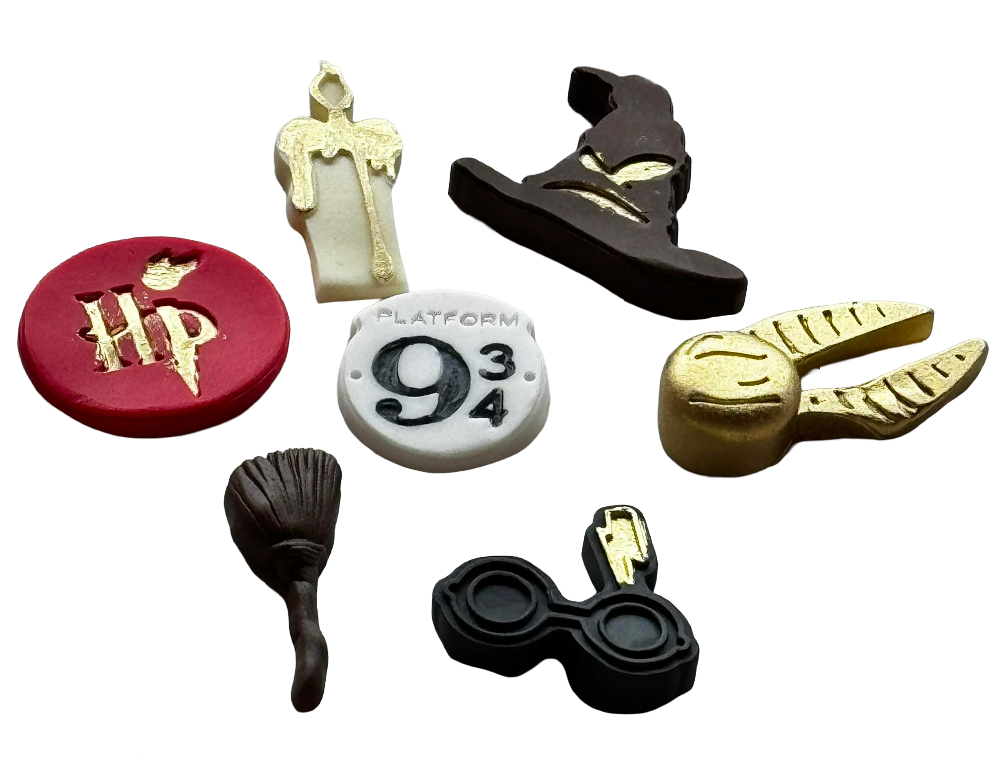 Harry Potter Setul Cu 7 Decoratiuni Comestibile Din Pasta De Zahăr - Tema Hogwarts Pentru Prajituri