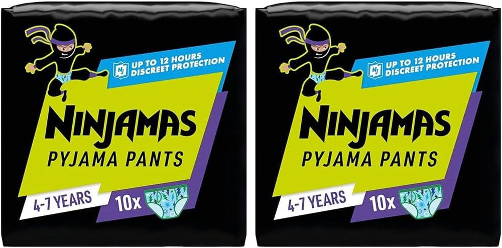 Ninjamas Spaceship Pajama Pants, 10 Absorbent Night Pants, 7 Years, 17Kg-30Kg Mother and Baby Naty Shop 20pcs Boys, 4-72 Years