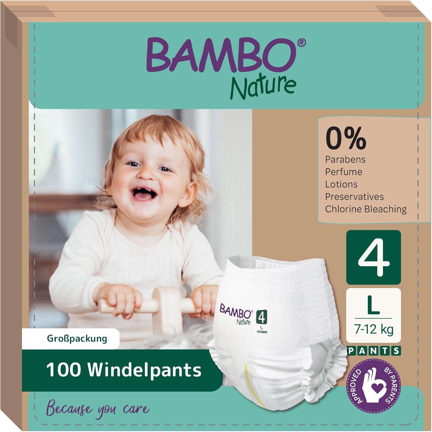 Bambo Nature Baby Diapers, Size 6 (15+ kg) - Monthly Box of 90 | Infant diapers with improved leakage protection | Maximum comfort and freedom for active children | Dermatologically tested diapers