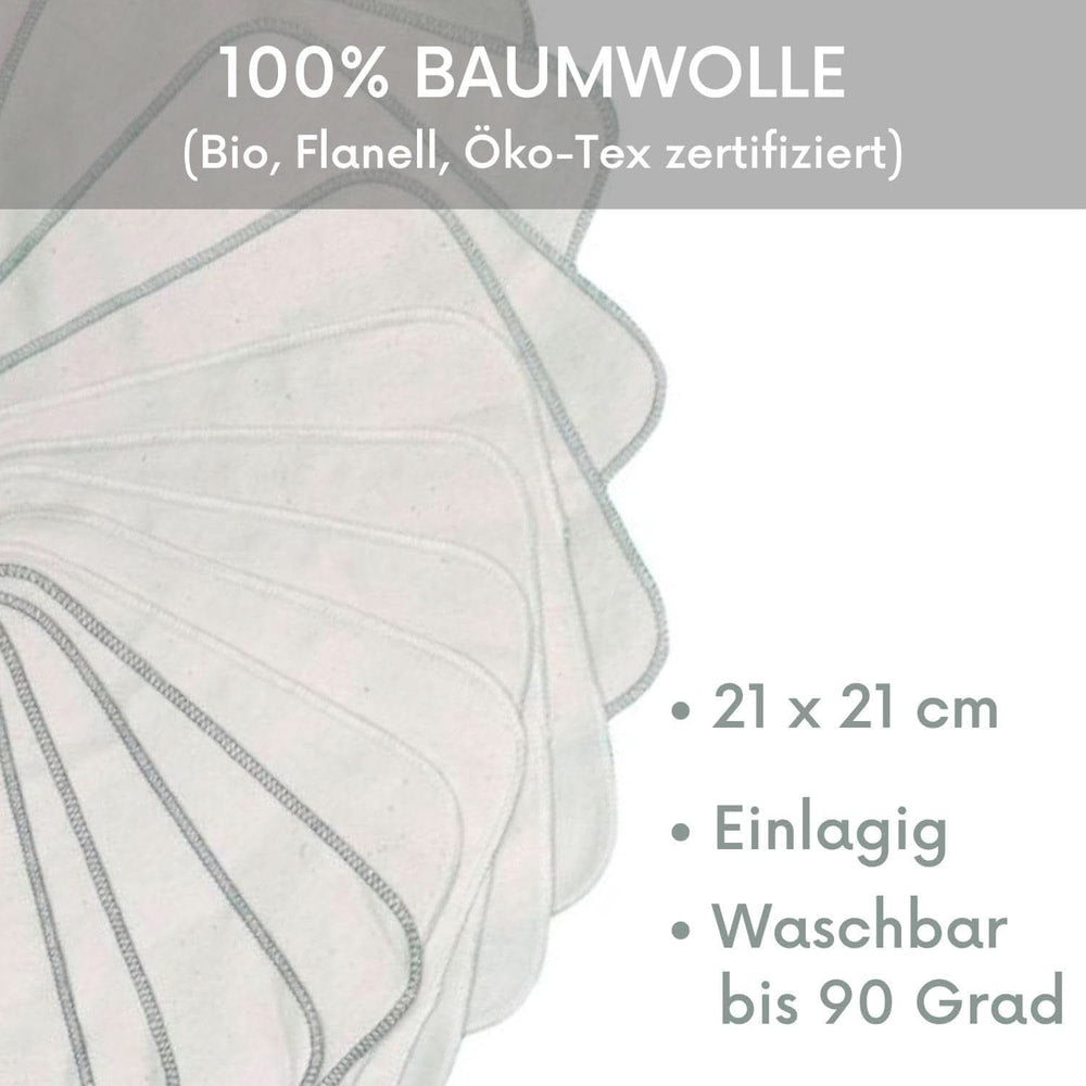 Avo + Cado - Pack of 15 reusable baby washcloths as a replacement for wet wipes (color: gray) Mother and Child Naty Shop