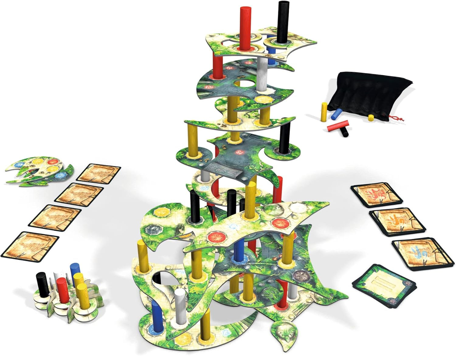 Zoch 601105101 Menara - Temple of High Towers, a tactical tower building game for 1 to 4 builders, the addictive stacking game for the whole family, for children aged 8 and up