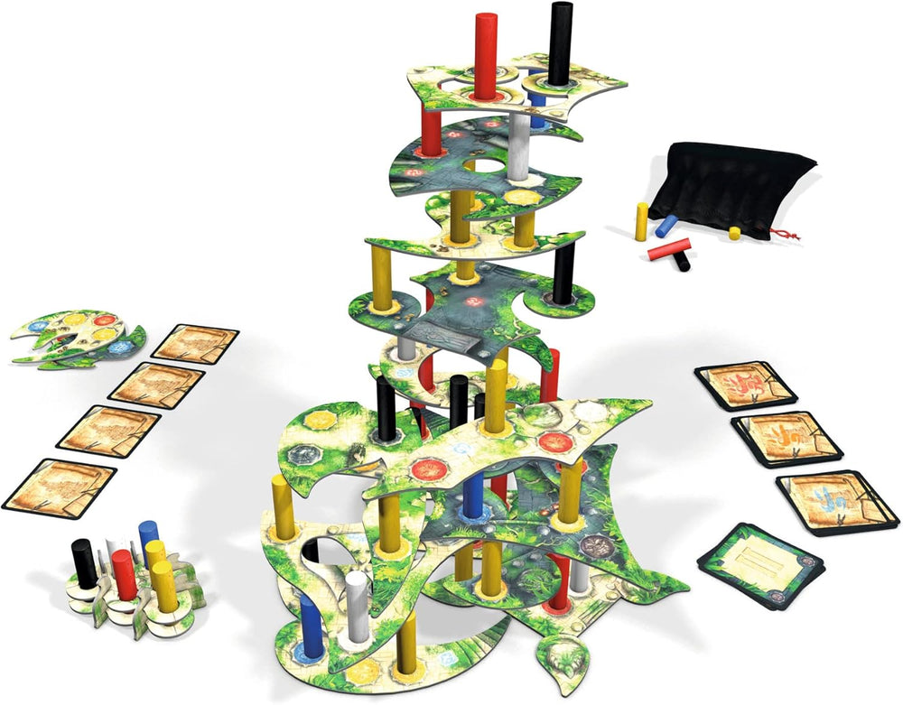 Zoch 601105101 Menara - Temple of High Towers, a tactical tower building game for 1 to 4 builders, the addictive stacking game for the whole family, for children aged 8 and up