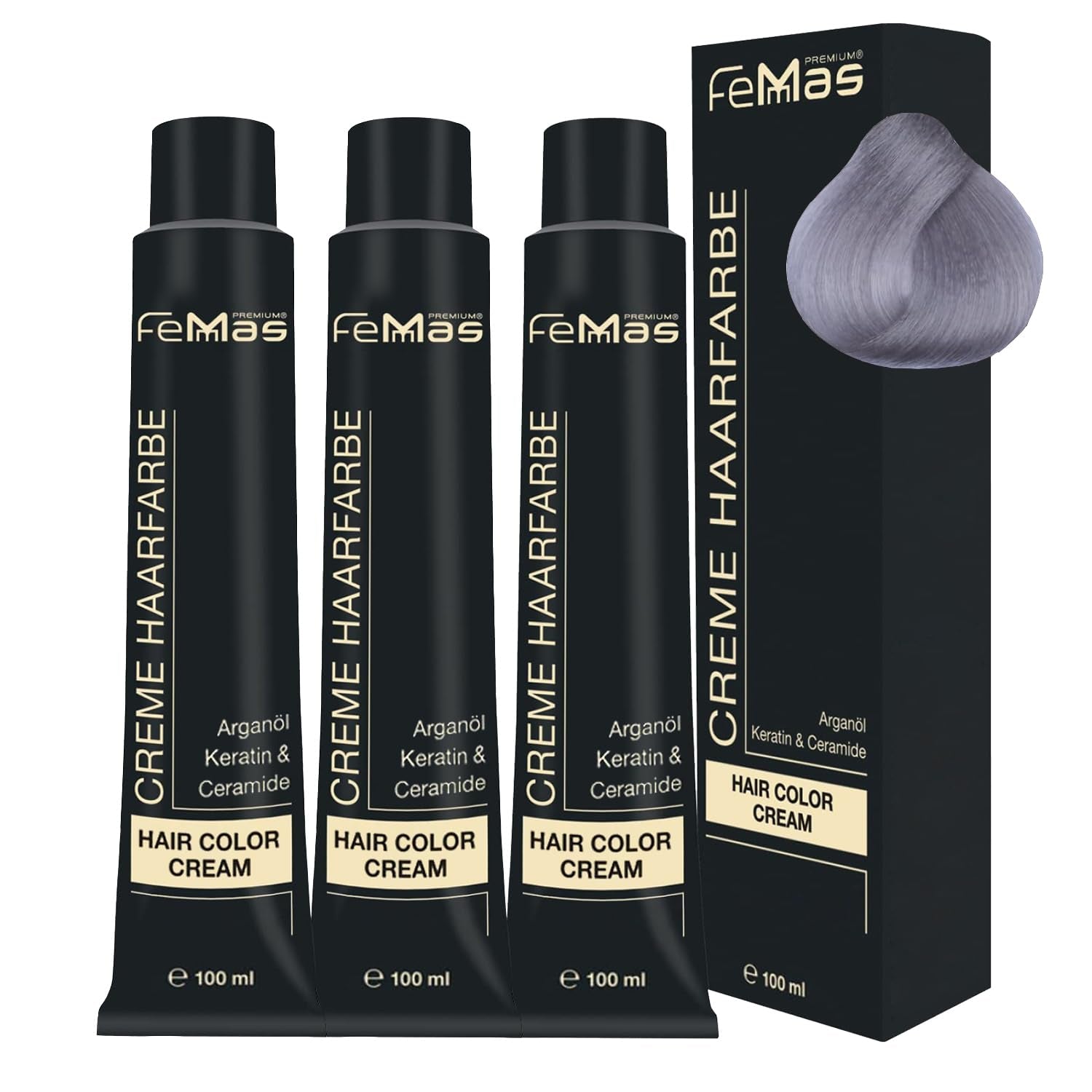 FemMas Hair Colour Pure & Mix Red I Cremă profesională cu ulei de argan, keratină și ceramide I Ca o vopsea de păr permanentă sau nuanță pentru rezultate radiante, de lungă durată I 100 ml