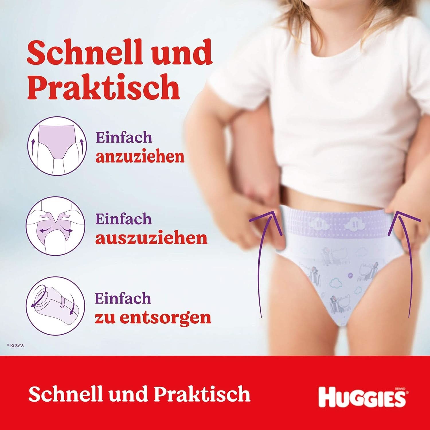 Huggies Ultra Comfort Pants, size 5, 12-17 kg, For active children, With moisture indicator and cloud waistband technology, 128 diapers Mother and Child Naty Shop
