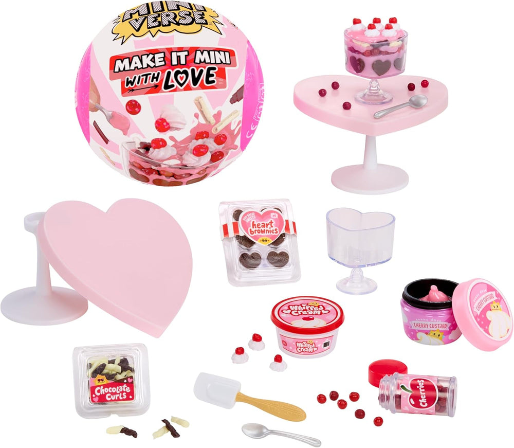 Miniversul MGA - Make It Mini with Love - Mini obiecte de colecție, kit de artizanat din rășină DIY, serie de Ziua Îndrăgostiților, replici de alimente, necomestibile - pentru colecționari și copii cu vârsta de 8 ani și peste