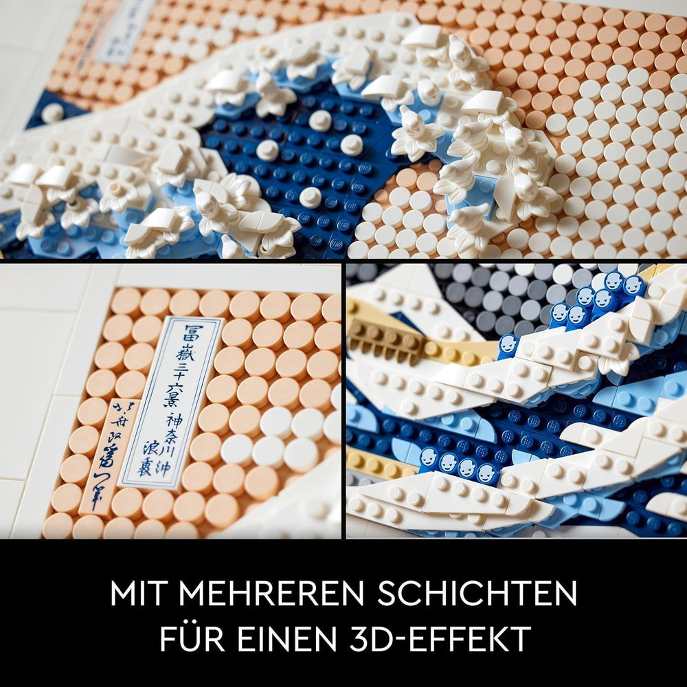 LEGO 31208 Art Hokusai - The Great Wave 3D Japanese Wall Decorations Craft Set Framed Ocean Canvas Adult Hobbies DYI Home Office Decorations Building Kits Besuche den LEGO-Store