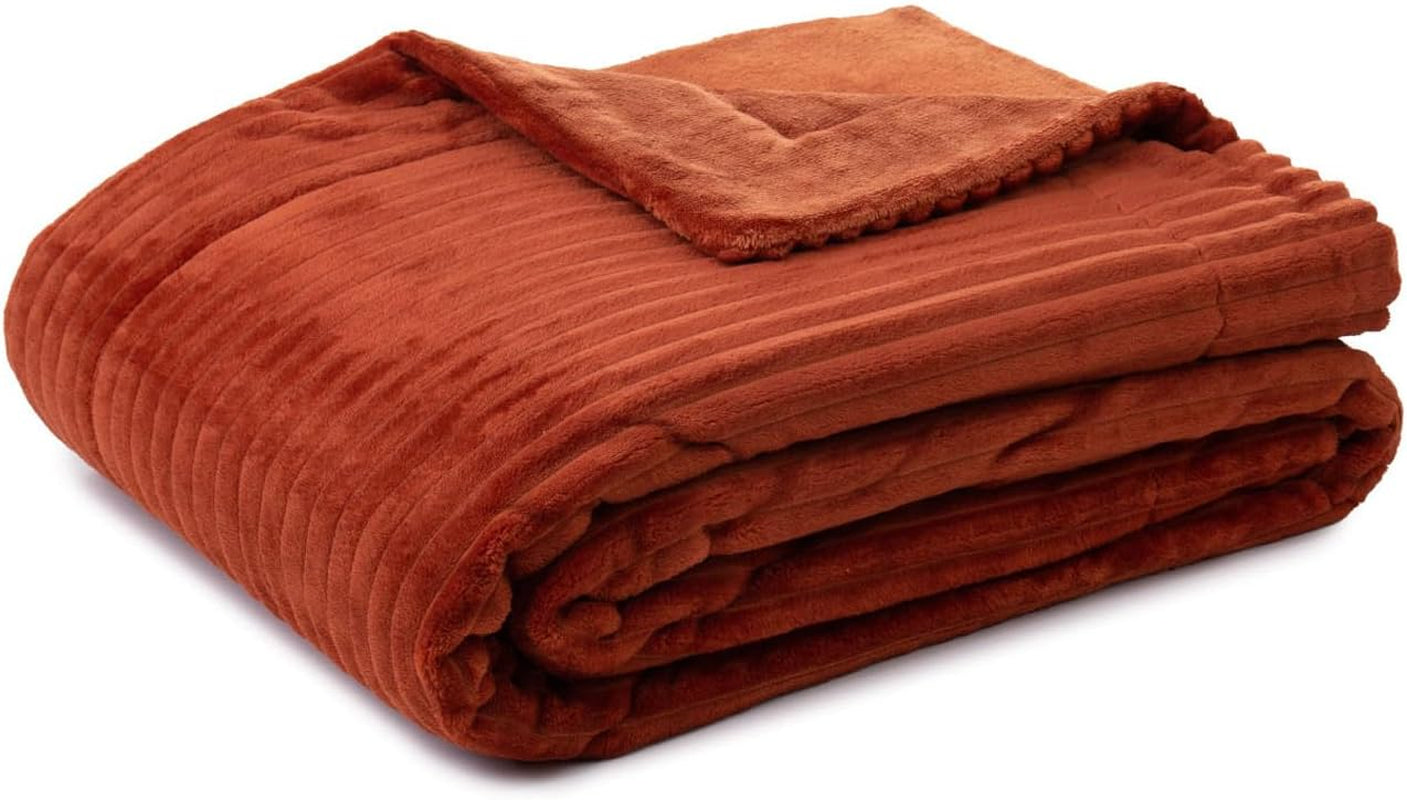 Gözze - Comfortable and soft blanket in corduroy look, 1620G/piece, 150 X 200 Cm - cinnamon Beds and Blankets Besuche den GÃ¶zze-Store Cinnamon