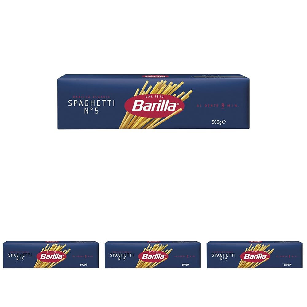 Barilla Pasta Klassische Spaghetti n.5 aus high-quality Hartweizen immer al dente, (1 x 500 g), geschmacklos