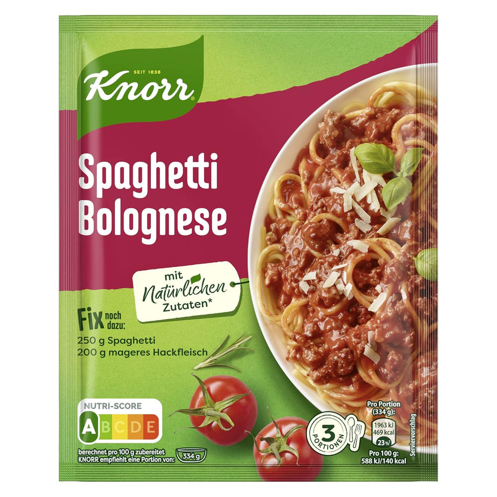 Knorr Fix Würzmischung Spaghetti Bolognese for a delicious noodle dish with natural ingredients 40 g