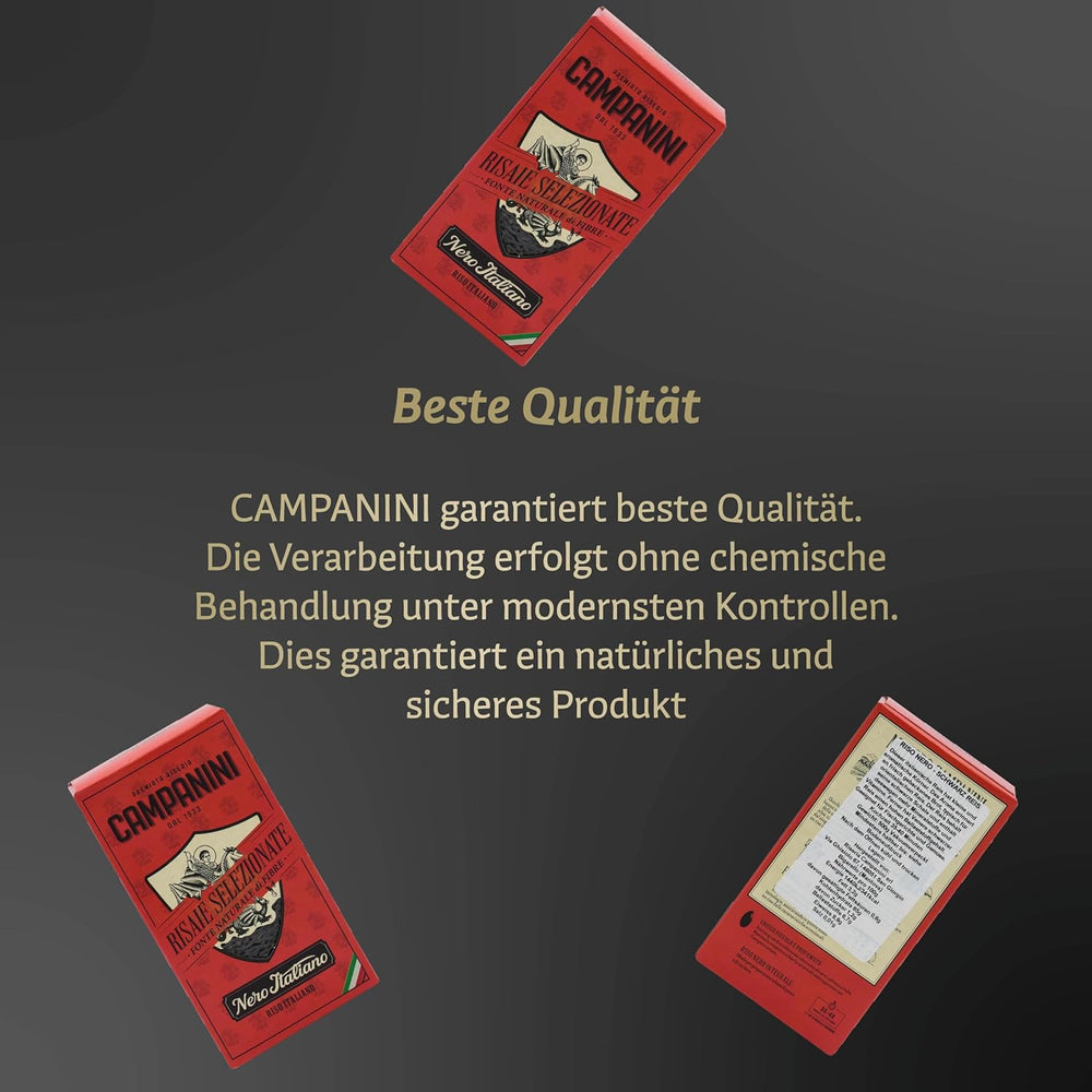 RISO NERO Black Rice RISERA CAMPANINI 500g from Italy Oriental Rice