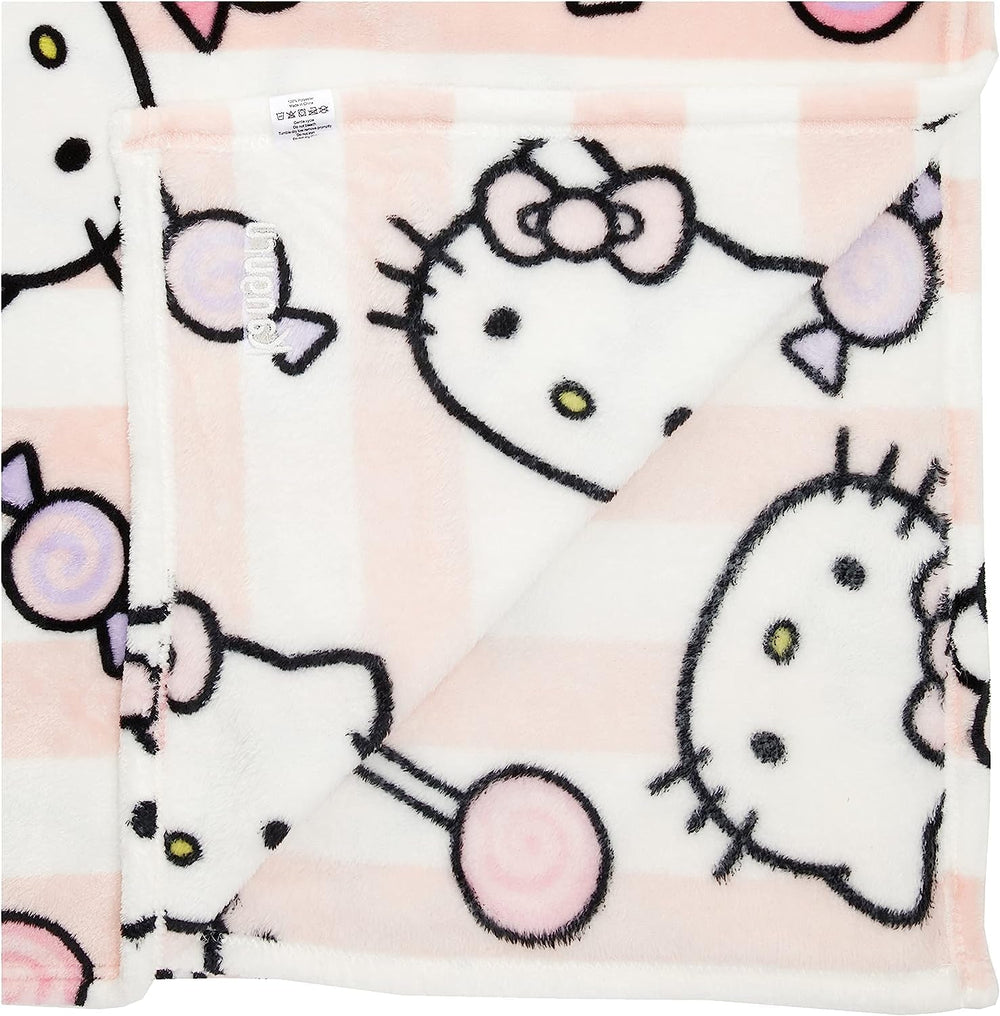 Hello Kitty bedspread, pink, soft blanket 130X170Cm, microfiber bedspread bedspread or sofa bedspread. Quality with Oekotex certificate, Sanrio Beds and Blankets Besuche den Kanguru-Store