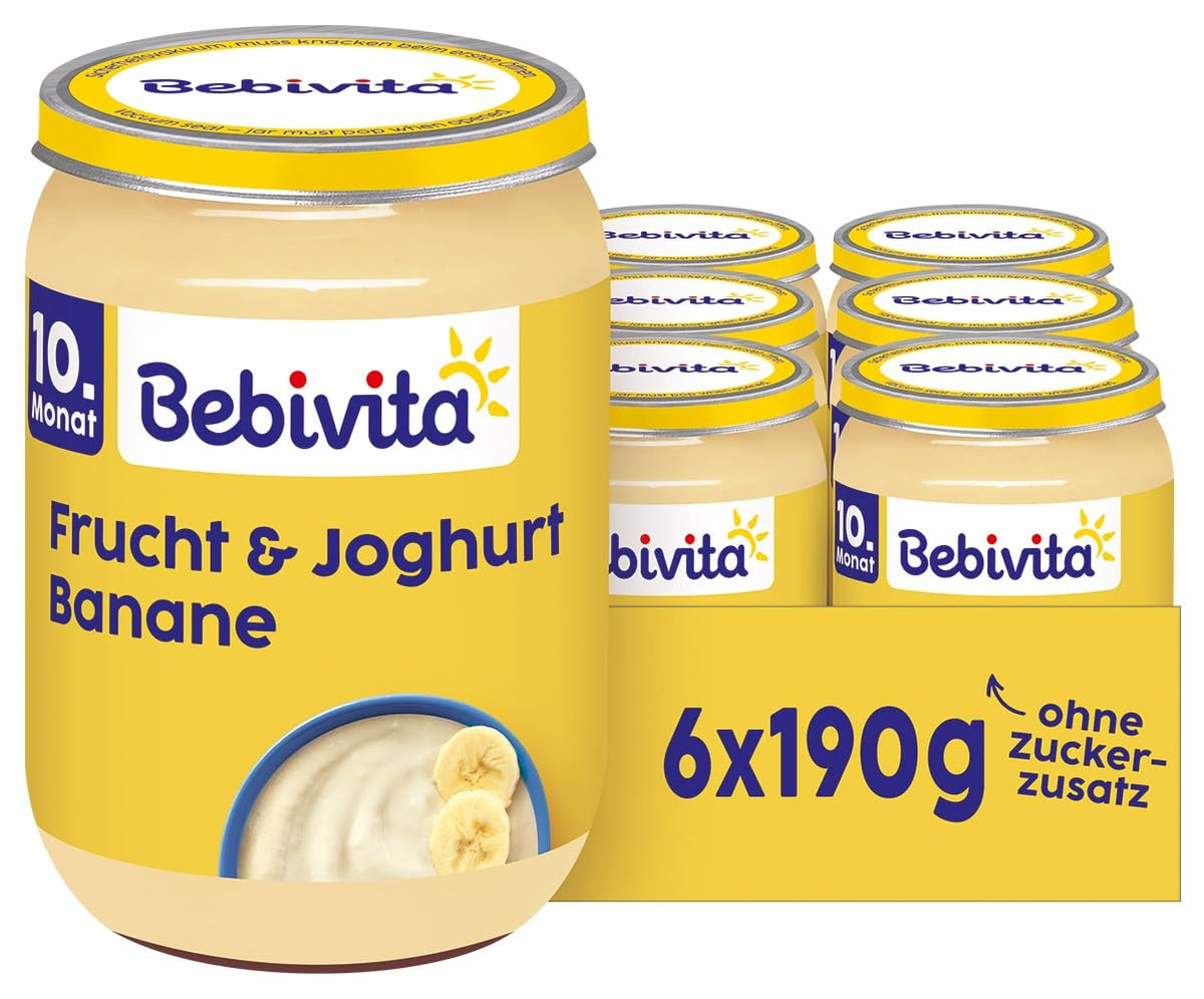 Bananas with fruit and yogurt, 190g, pack of 6 (6x190g)