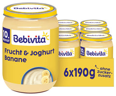 Bananas with fruit and yogurt, 190g, pack of 6 (6x190g)