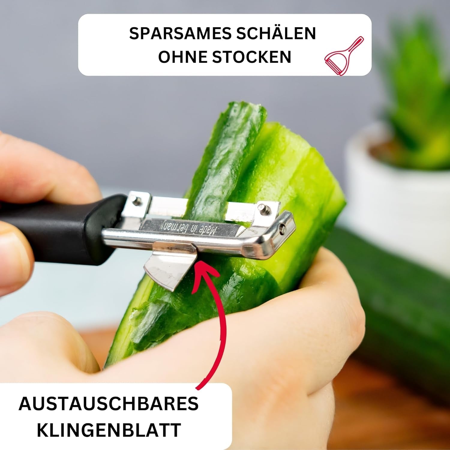 Westmark 29092270 Sparschäler Gallant, Pp/Tpe/Edelstahl, Schwarz / Rot, 16.5 X 3.7 X 2 Cm Peeler Naty Shop