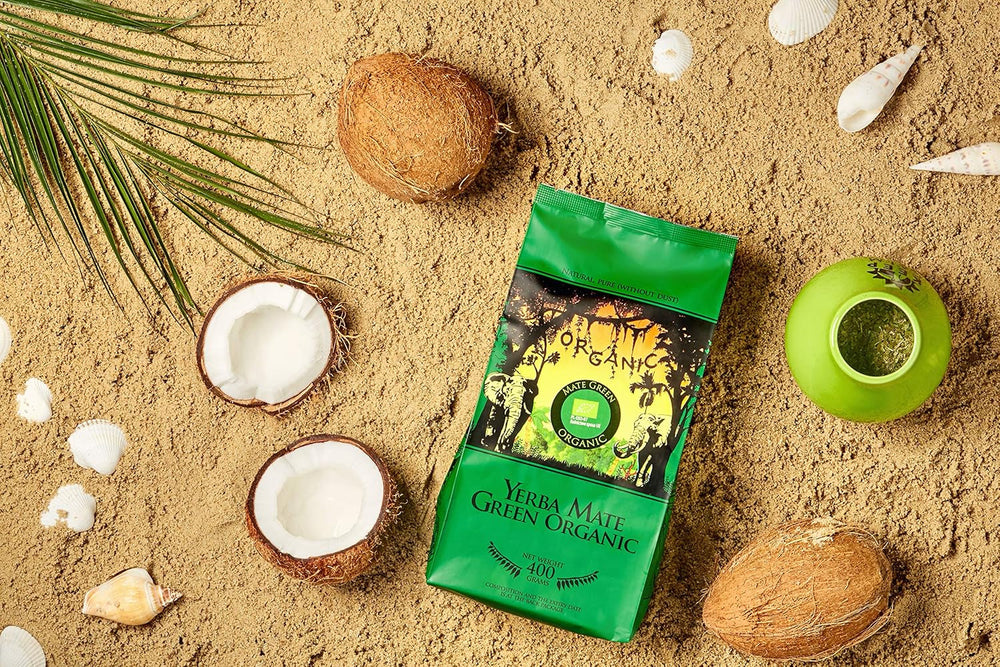 Yerba  „BIO” 400 g Ceai Mate organic, organic, stimulent natural și energizant cu cofeină, ceai Yerba Mate cu fructe, ceai Mate foarte bogat în cofeină, de înaltă calitate