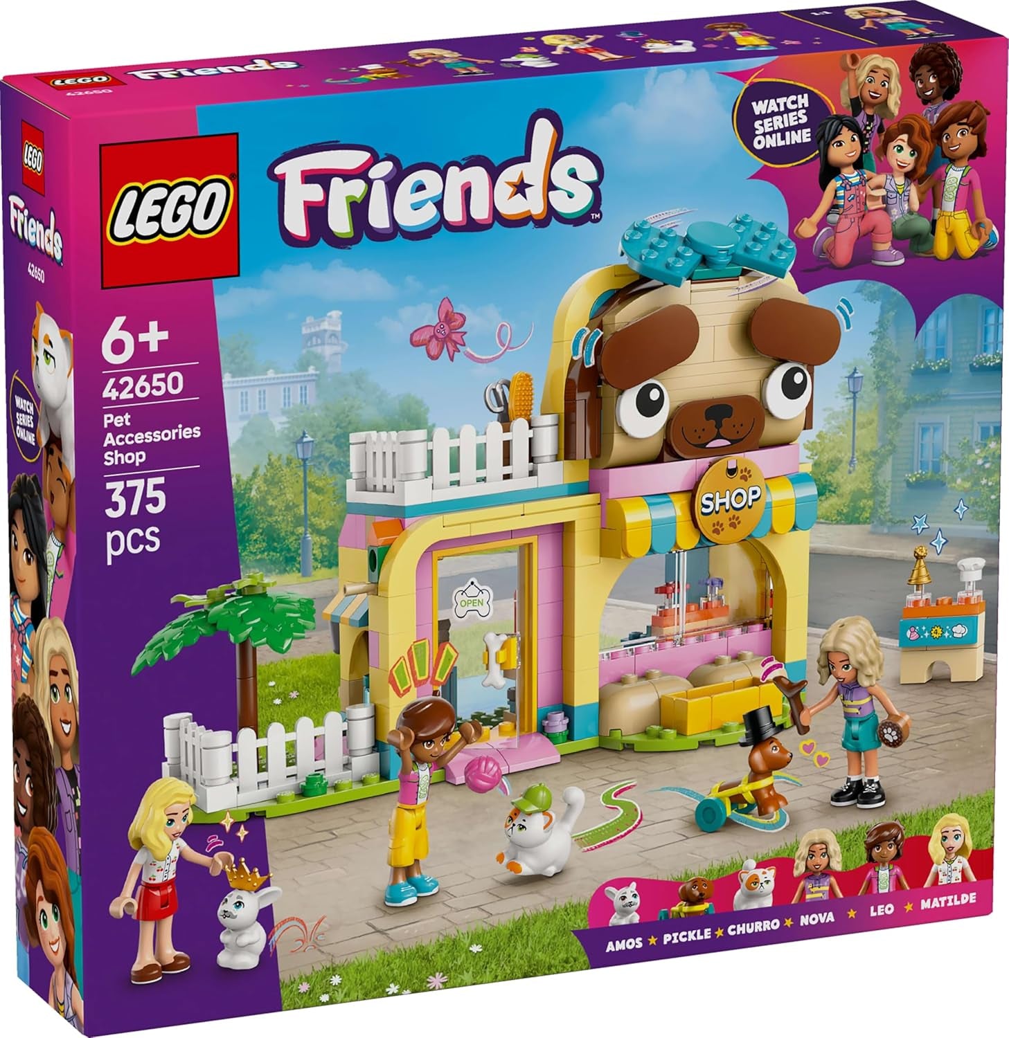 LEGO Friends Animal Accessories Store Pretend Play Set Educational Toy for 6 Years Old Girls 3 Minifigures and 3 Animal Figures Cat Dog Bunny Gift Idea for Kids 42650 Building Sets Besuche den LEGO-Store