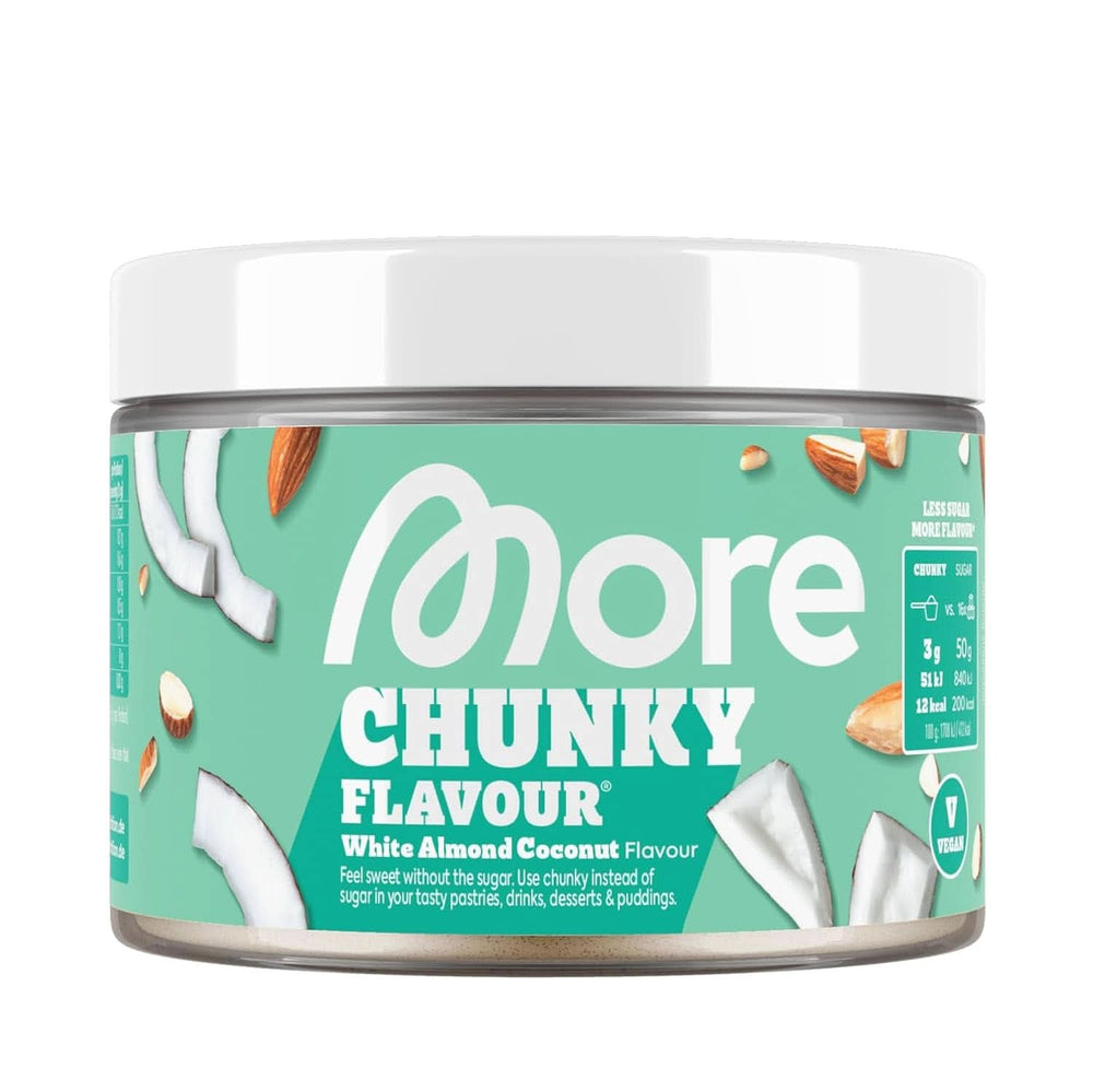 MORE Chunky Flavour, Blueberry Cheesecake, Pudră aromatizantă pentru îndulcire cu inulină și lactază, 150 grame Indulcitori Naty Shop 250 G (1Er Pack) White Almond Coconut