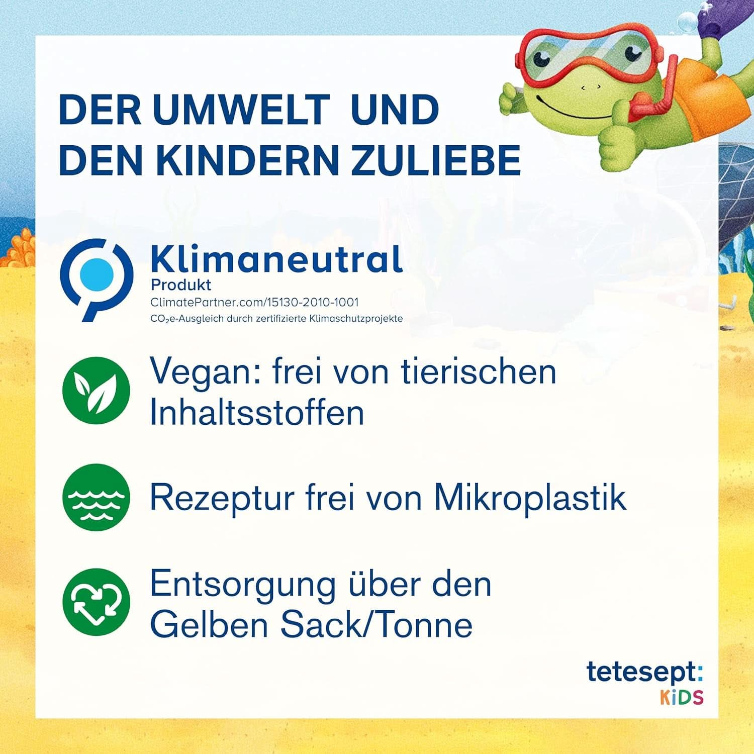 Tetesept Kids Dino - bath additive for children, foam, colors the water green, 40 ml Naty Shop