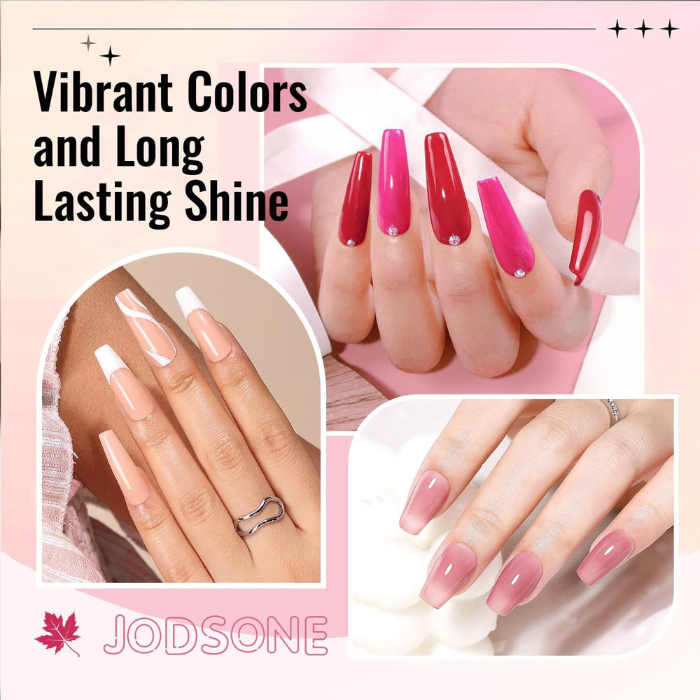 JODSONE 12 Piece Nail Polish Set 10 Colors Combination 2 Base Coats and Top Coat Quick Dry Nail Polish for Amateurs and Beginners