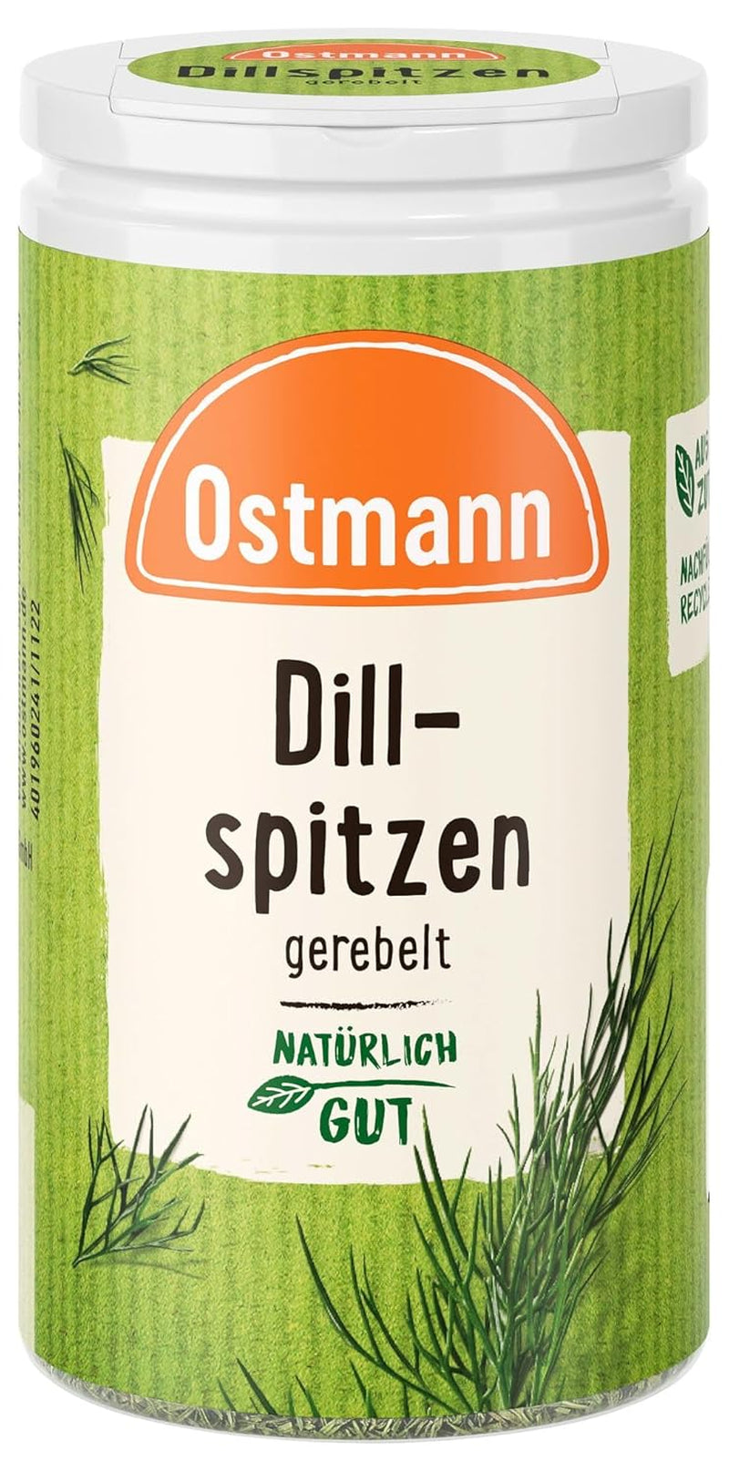 Ostmann Gewürze - Dillspitzen gerebelt | Ideal for potato salad, fish dishes and mustard sauce 12.5 g in der Streudose