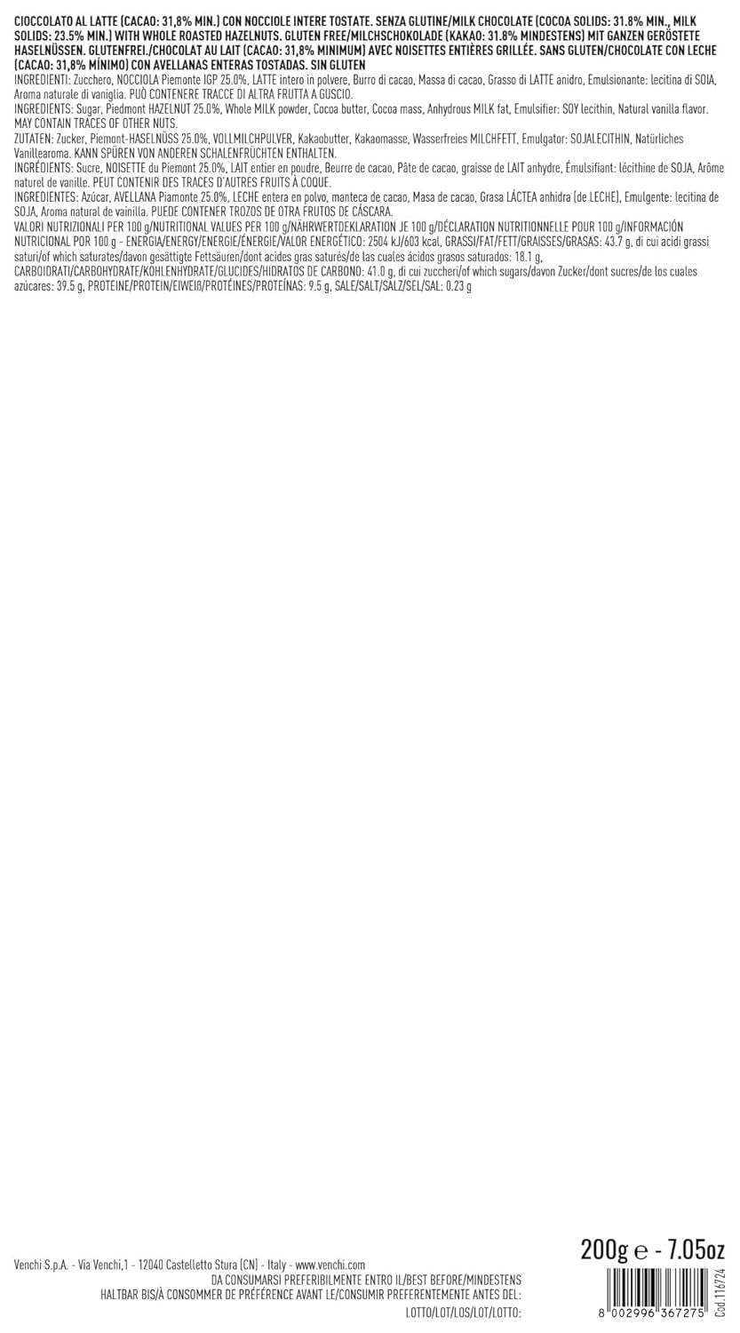 Venchi, Brutto&Buono, Handmade "Piedmont Forest Hazelnut" Fir Tree Shaped Milk Chocolate Bar, 200g, Gluten Free, Limited Edition Christmas Collection, Gift Idea