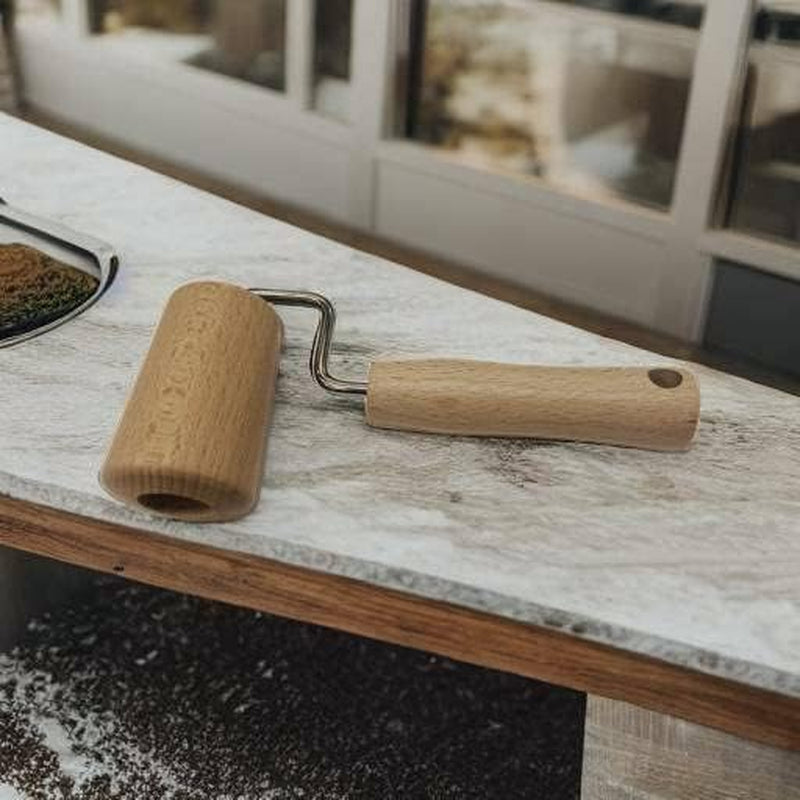 Fackelmann Nudelholz/Teigroller, Holz, 17 x 6.5 x 4 cm, Braun