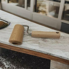 Fackelmann Nudelholz/Teigroller, Holz, 17 x 6.5 x 4 cm, Braun