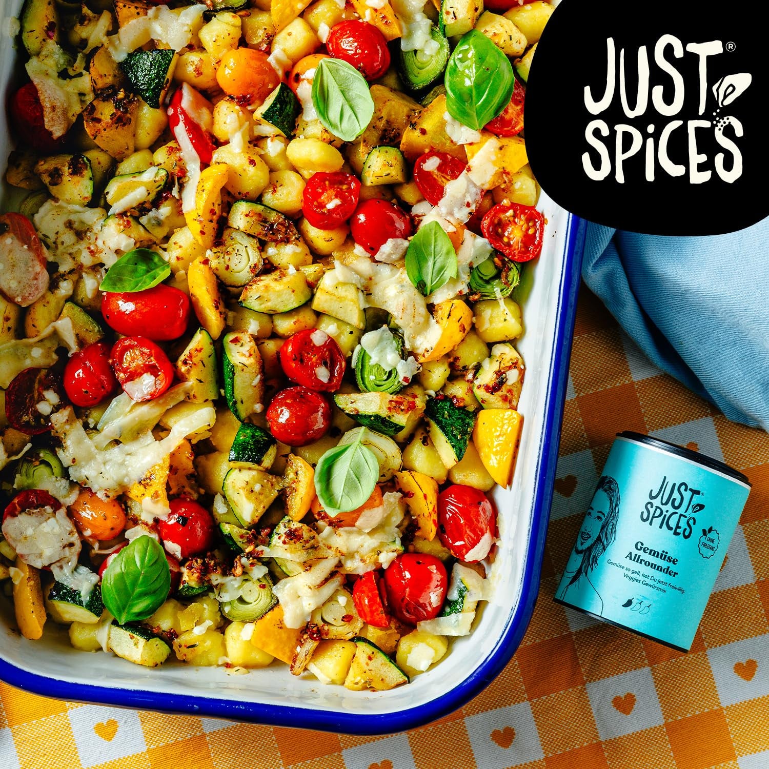 Just Spices Gemüse Allrounder I Jedes Gemüse von Aubergine bis Zucchini lecker würzen I Gewürzdose, 75 g