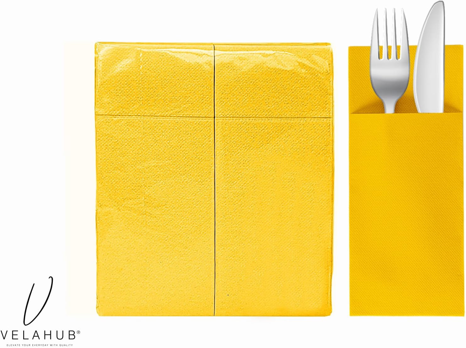 Soft Point 50 șervețele pentru tacâmuri, de înaltă calitate, șervețel de unică folosință, 32X38 Cm, galben