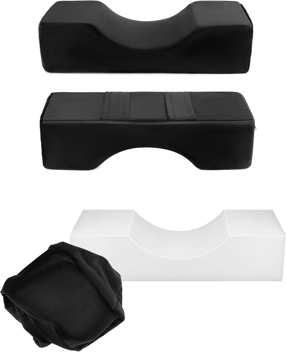 QWORK® Wimpernkissen, U-Förmiges Beauty Makeup Kissen, Ergonomisches Wimpernkissen Für Verlängerungen, Memory Foam Wimpernkissen Für Den Heimgebrauch Im Schönheitssalon (Schwarz) Perne ortopedice cervicale Naty Shop