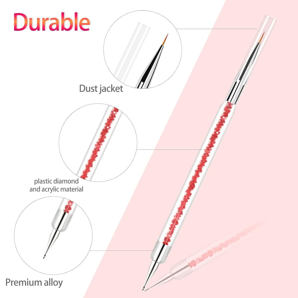 Sularpek 5 Stück Nagel Pinsel, Nageldesign Pinsel, Dotting Tool, Nail Art Liner Pinsel, Nagelverlängerung Gelpinsel, Nagelbürste Für Punktierungen, Zeichnen, Für DIY Nail Art Design