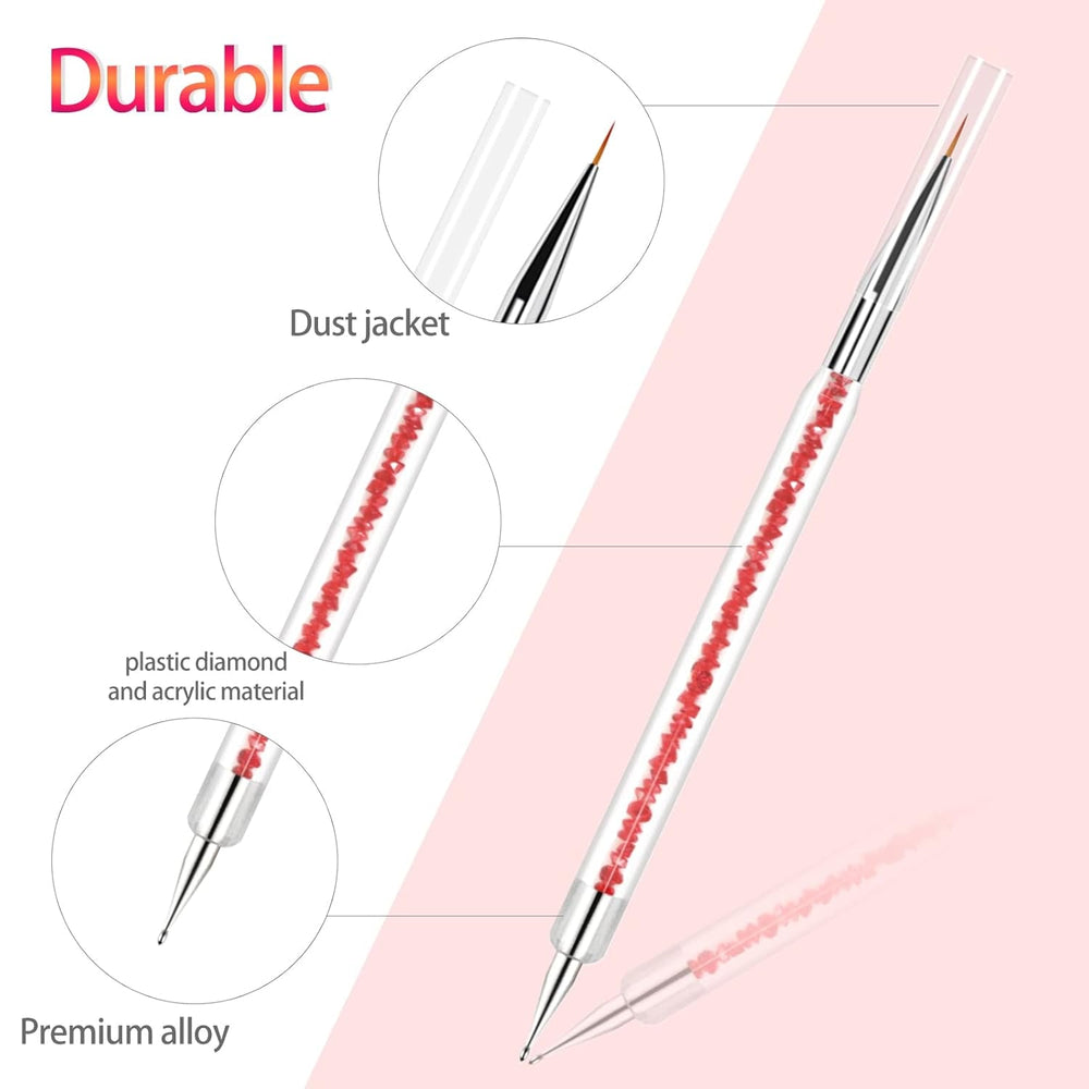 Sularpek 5 Stück Nagel Pinsel, Nageldesign Pinsel, Dotting Tool, Nail Art Liner Pinsel, Nagelverlängerung Gelpinsel, Nagelbürste Für Punktierungen, Zeichnen, Für DIY Nail Art Design