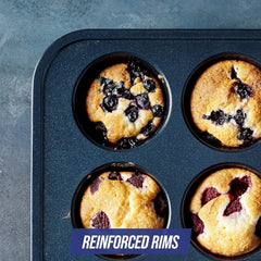 Blue Diamond Bakeware 12Er Muffinform Mit Antihaftbeschichtung, Blau Molds and baking trays Naty Shop