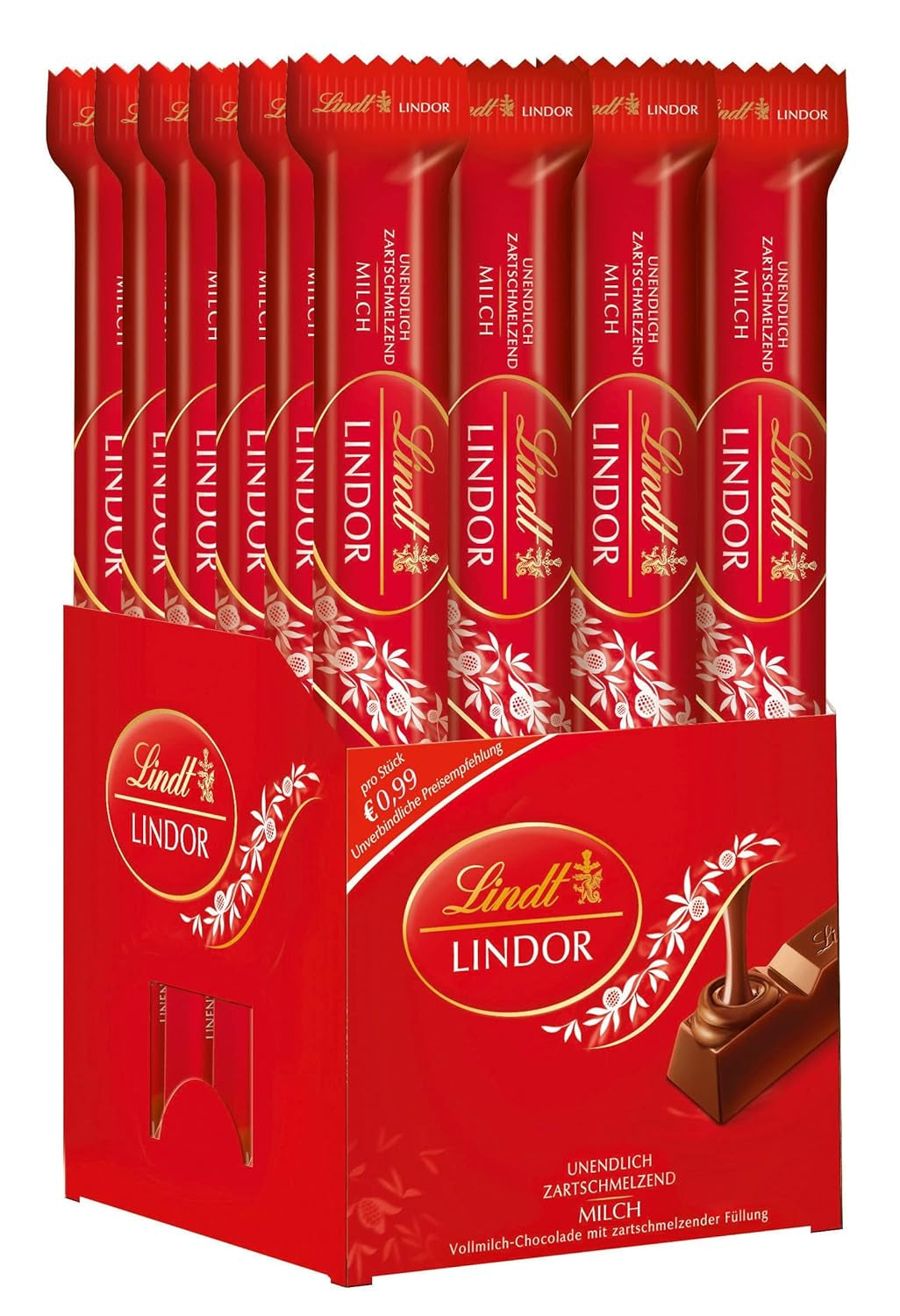 Lindt LINDOR milk chocolate bars, 24 x 38 grams Chocolate candies Naty Shop Default Title
