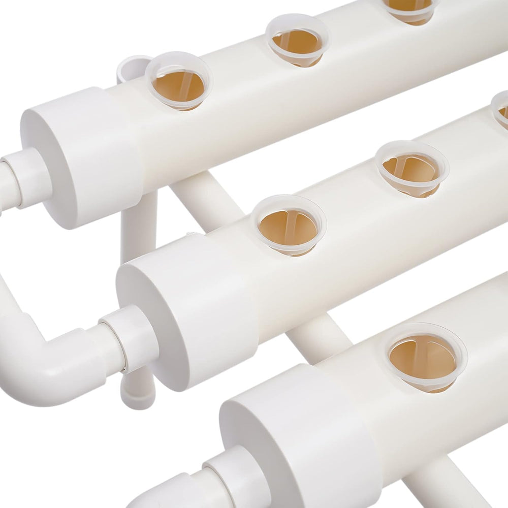 1 Layer Hydroponic Grow Kit with 54 Planters, PVC Soilless Plant Grow Systems with Water Pump, Hydroponic Grow Kits for Growing Vegetables and Fruits on Balconies, Gardens, Patios and Backyards