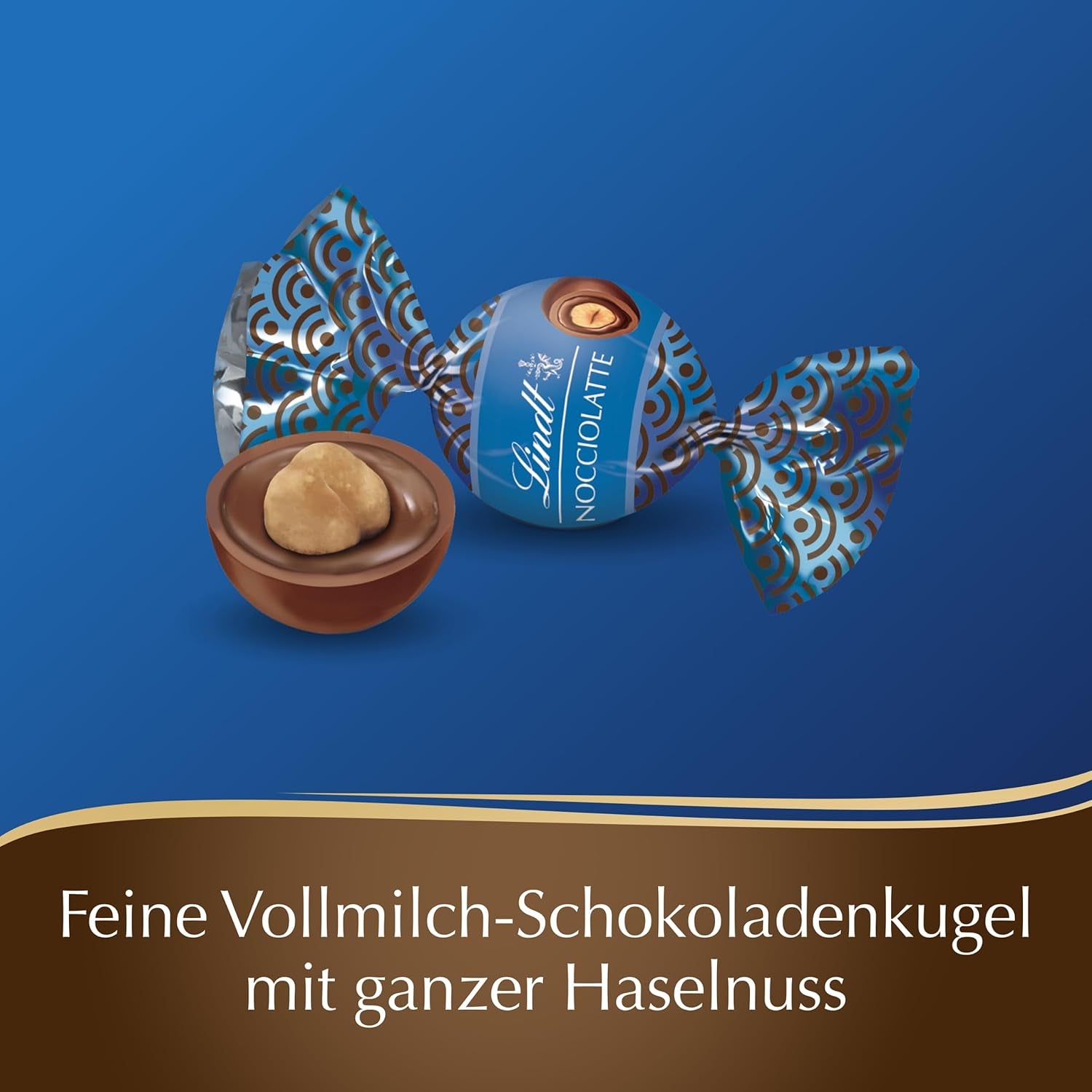 Lindt Roulette Ball Nocciolatte, milk chocolate with hazelnut cream filling and whole hazelnuts, 3000g