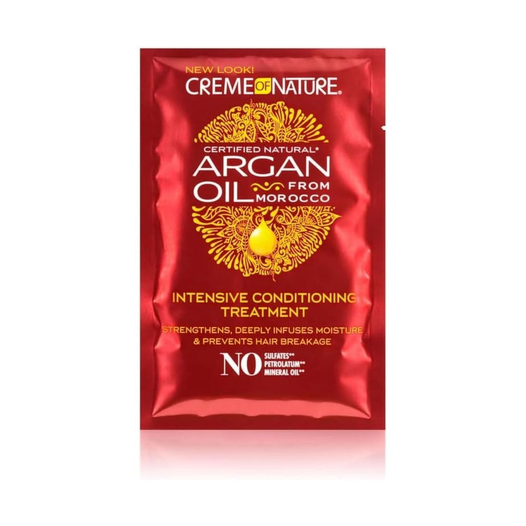 Creme Of Nature Argan Oil Intensive Conditioning Treatment Tratament intensiv de hidratare și restructurare, balsam cu ulei de argan, îngrijire pentru toate tipurile de păr - 50 ml Masca de par Naty Shop Tratament pentru păr fără clătire