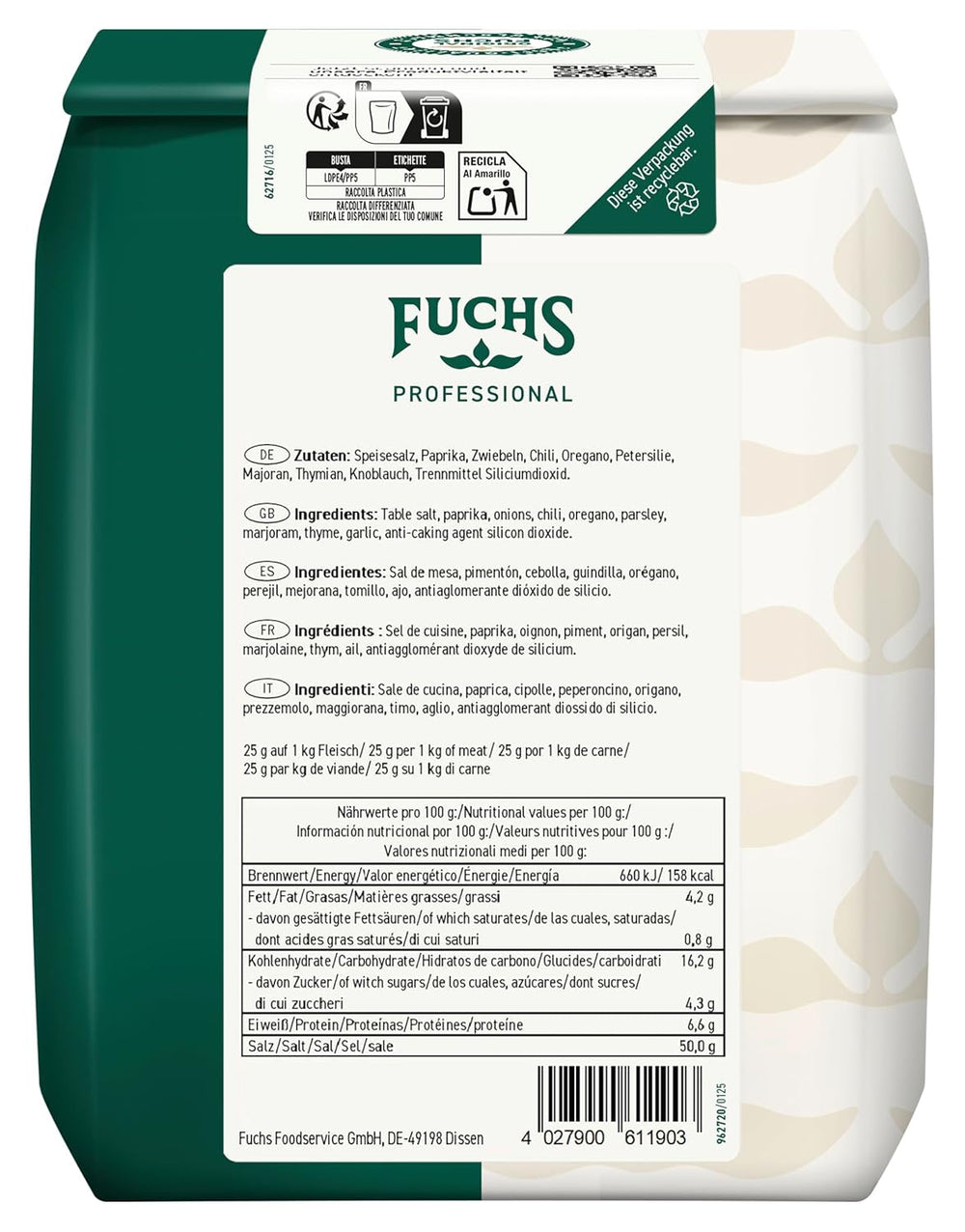 - Gyros Gewürzsalz | Gewürz für griechische Fleisch-Gerichte | Profi-Qualität für Großverbraucher | 1 kg im recyclable bag