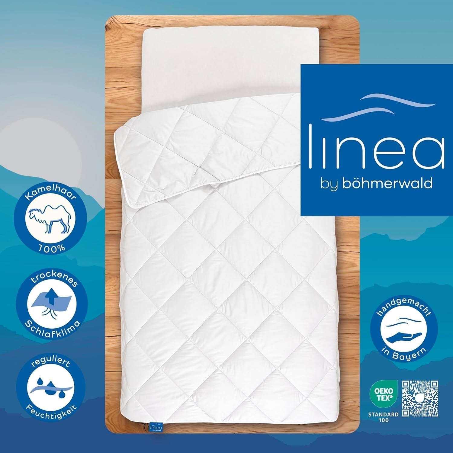 Exclusive quilt, camel, white, 135 X 200 cm Quilts and quilts Naty Shop