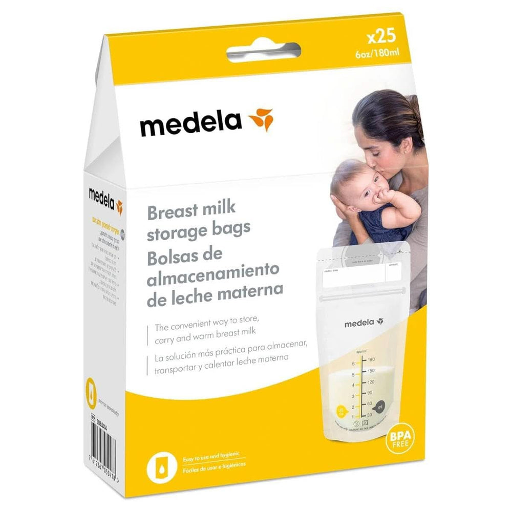 Medela breast milk storage bags 25 pcs, approx. 200 ml, white (Spanish version) Accessories Food and Breastfeeding Baby Naty Shop 25 bags