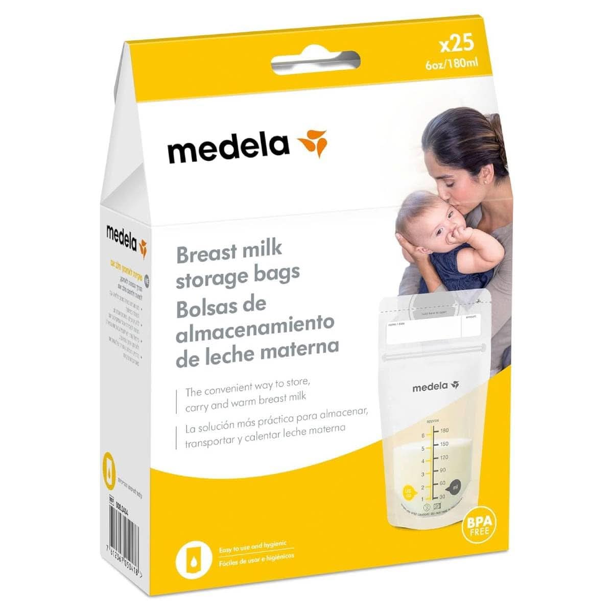 Medela breast milk storage bags 25 pcs, approx. 200 ml, white (Spanish version) Accessories Food and Breastfeeding Baby Naty Shop 25 bags