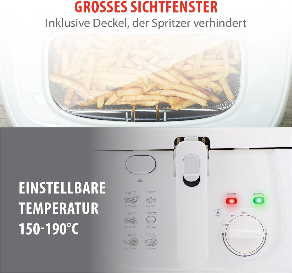 Alpina Deep Fat Fryer 2.5L DF-165, 1800W - Adjustable temperature up to 190°C Appliances Naty Shop