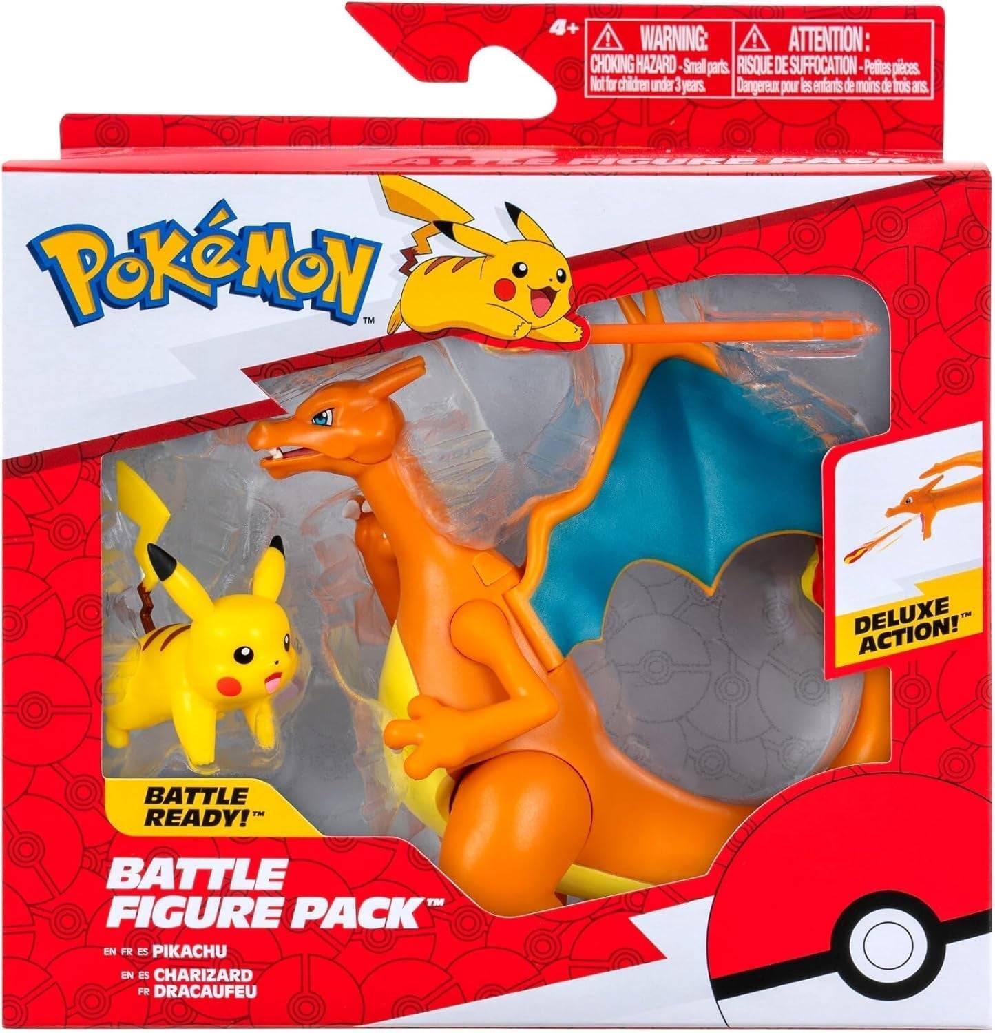 Pokémon PKW3459 - Battle Figure Pack - Glurak & Pikachu, Mobile Glurak with Pikachu Action Figures Naty Shop Default Title
