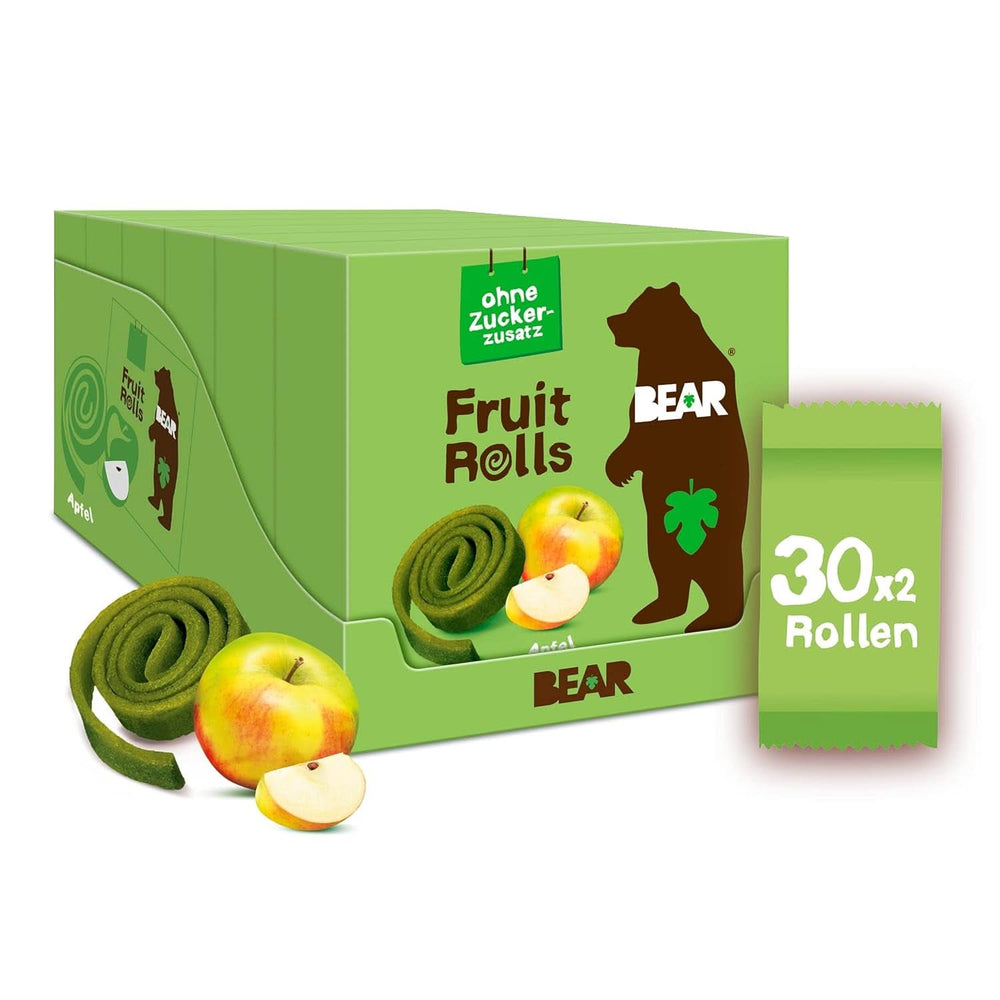BEAR fruit rolls with strawberries, 100% natural ingredients, 30 x 20 grams Dehydrated products Naty Shop Apple