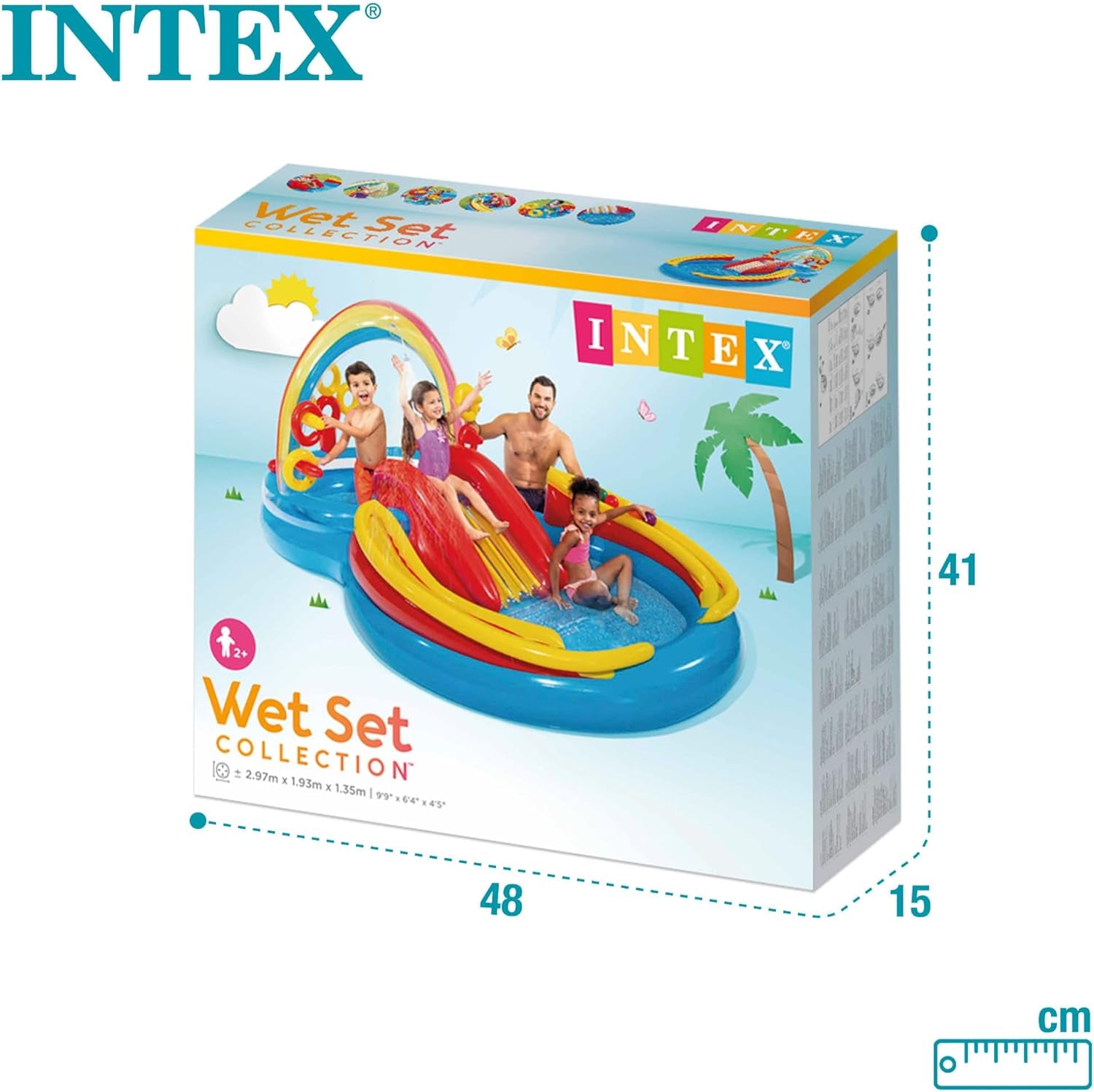 Intex Rainbow Ring Play Center - Children's above ground pool - Children's pool - 297 x 193 x 135 cm - For 3+ years 57453NP Multicolor 297x193x135 cm