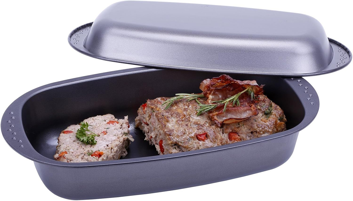 Chg 9942-04 Bratenform Mit Deckel, Antihaftbeschichte, Anthracite-Metallic, 37 X 20 X 7 Cm Baking molds and trays Naty Shop