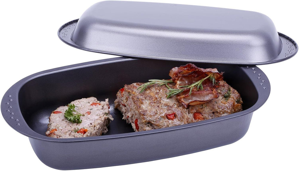 Chg 9942-04 Bratenform Mit Deckel, Antihaftbeschichte, Anthracite-Metallic, 37 X 20 X 7 Cm Baking molds and trays Naty Shop